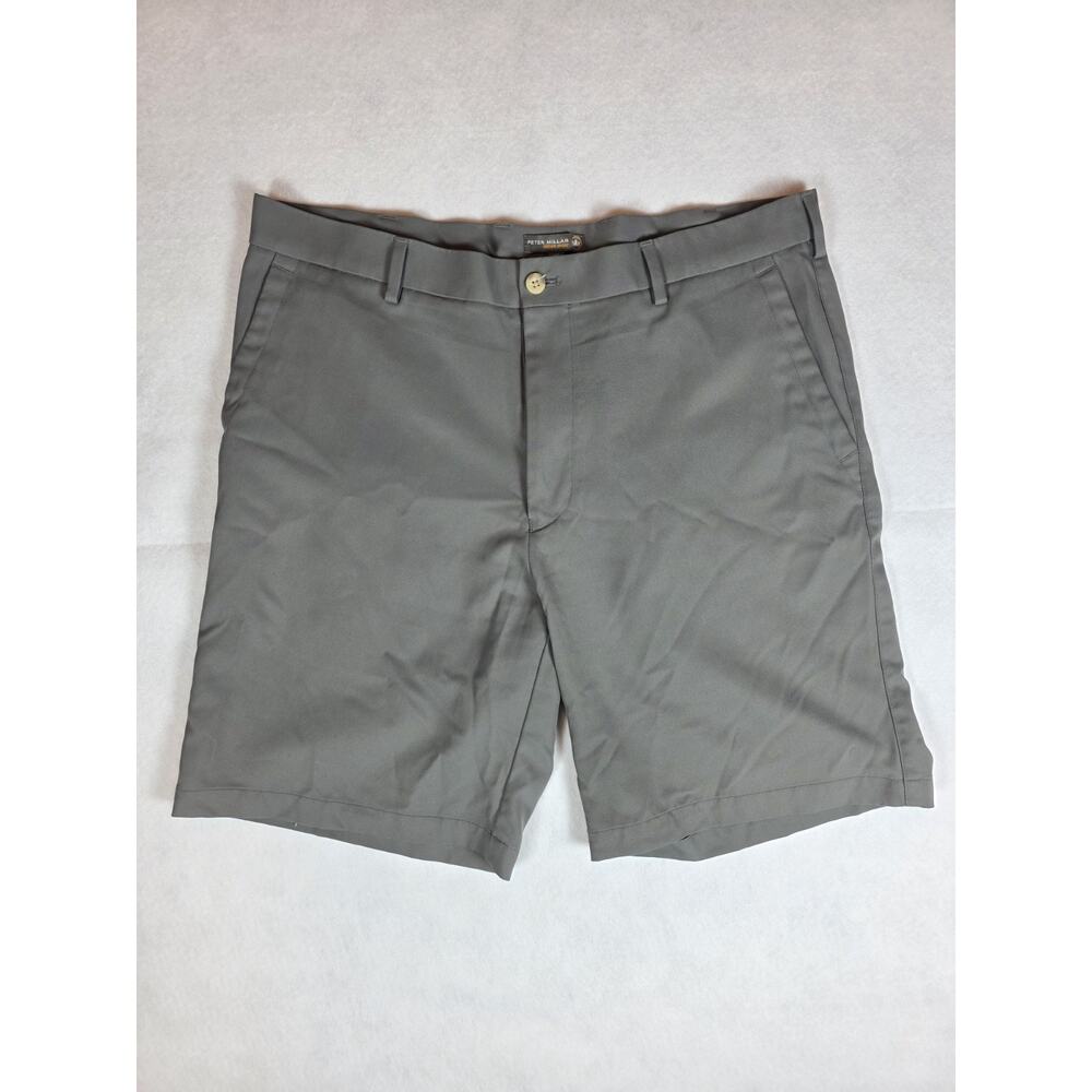 Peter Millar Crown Sport Shorts Mens Size 36 Performance Chino Golf 9" Gray
